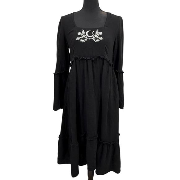 Disturbia Women's Dress Black Moon Phase Midi Gothic‎ Moon Phase Midi Dress Sz 4 - Picture 2 of 9